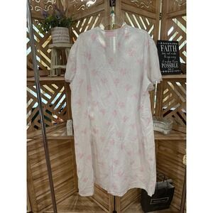 For Women Floral Lace Trim Nightgown Button Front Sleep Shirt Womens